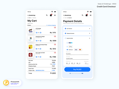#DailyUI #002 - Credit Card Checkout gfx graphic design uix uxui design