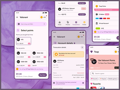 🎮 Toap - Game Top up Mobile Application application design game game top up game top up application game top up mobile mobile toap top up top up game ui ui ux ui design ux ux design