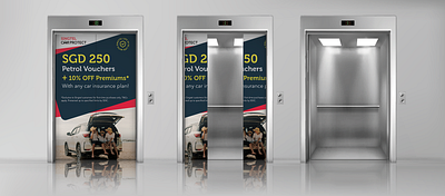 Singtel Car Protect-Lift Advertisement Pitch advertising branding concept design lift advertising visual art