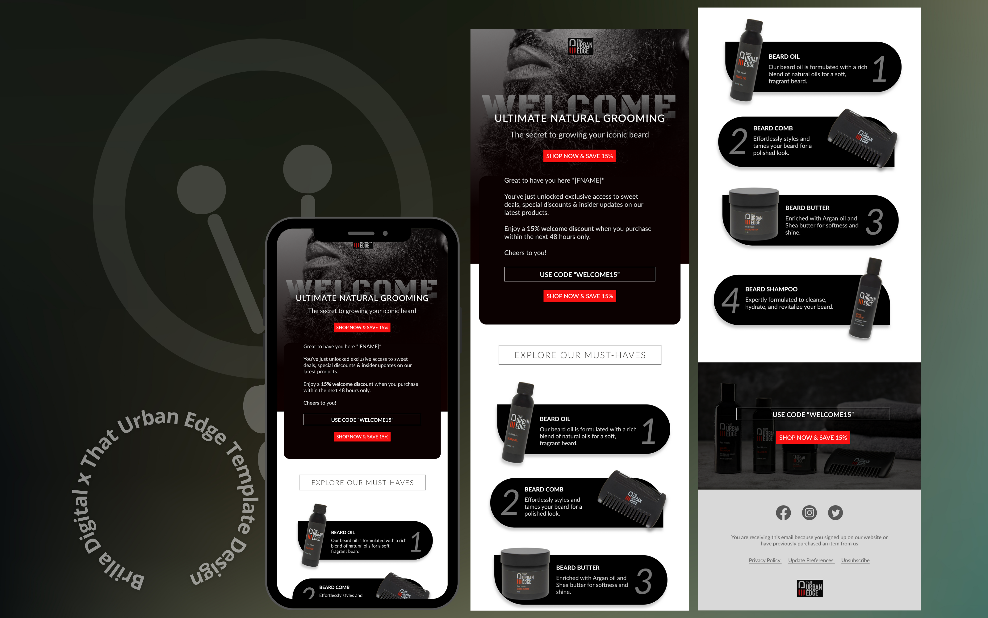 Brilla Digital x That Urban Edge campaign campaign design design email campaign email design email template klaviyo template mailchimp template template design ui ux