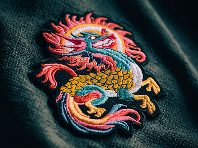 Phoenix dragon patch graphic design