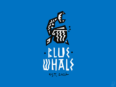 BLUE WHALE animals composition illustration logo whale