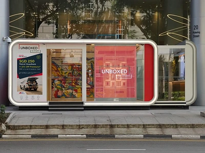 Singtel Car Protect- Kiosk Advertisement advertisement branding concept design kiosk advertisement print design public advertisement visual art