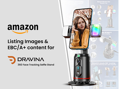 Listing Images & EBC / A+ For 360 Face Tracking Selfie Stand a a content a images a listing amazon amazon a amazon listing ebc ebc a ebc content ebc images ebc listing