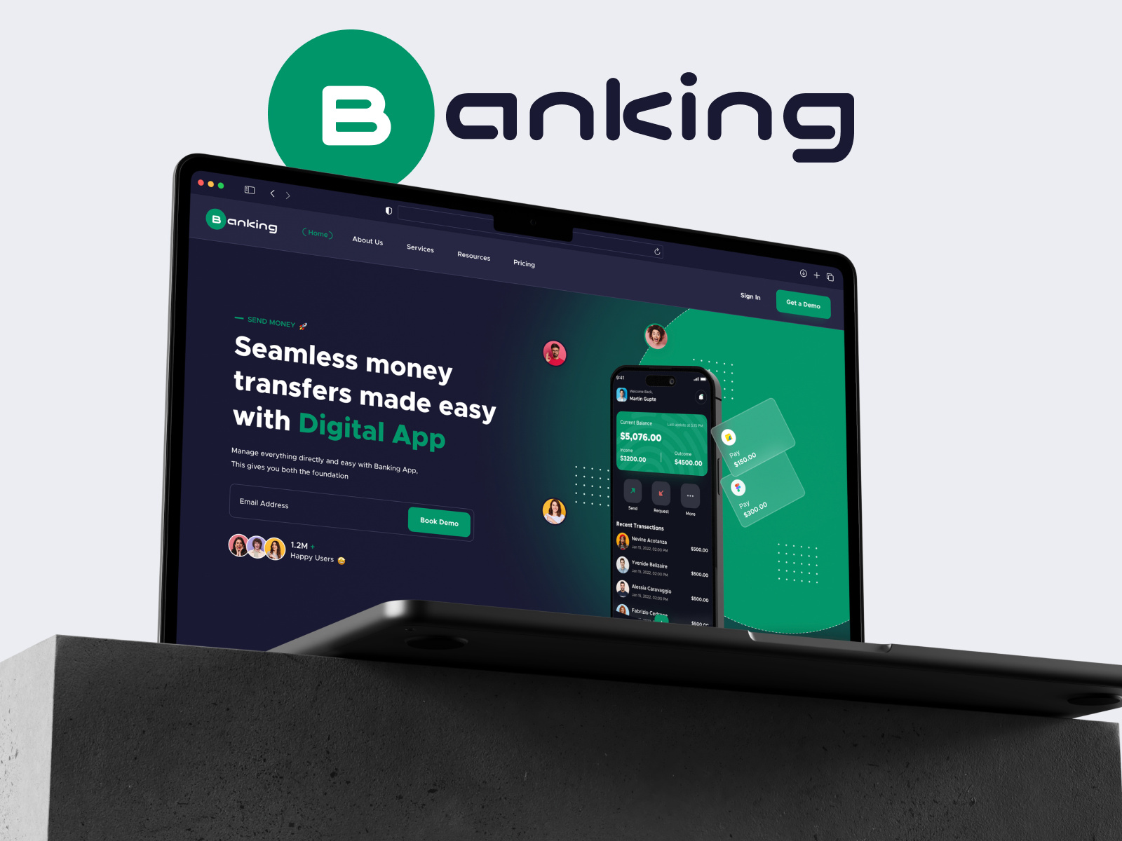 Banking Mobile App Landing Page | UI/UX Case Study by Bhavik Dobariya ...