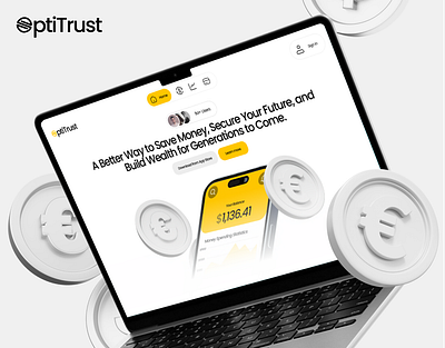 OptiTrust - Website for a Bank Company app bank design finance landing landing page page ui ui design ui ux user interface web web design website
