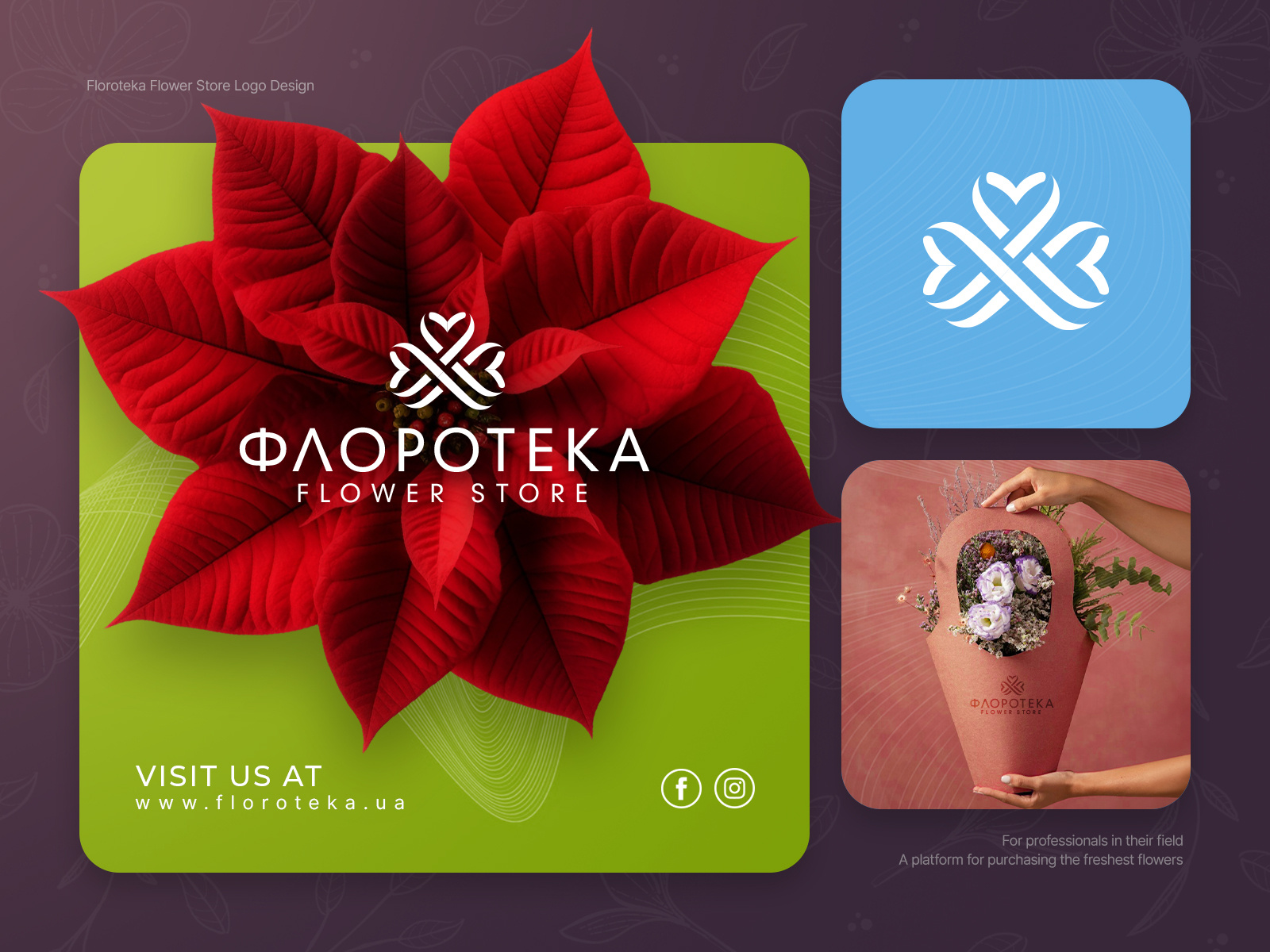 Logo Floroteka Flower Store branding graphic design logo