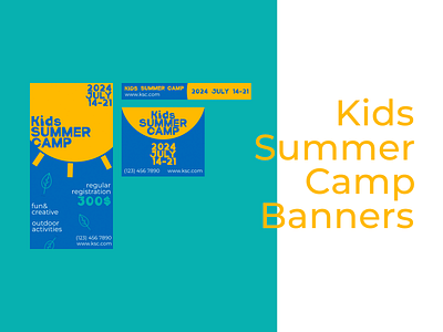 Kids Summer Camp banners design graphic design vector баннер