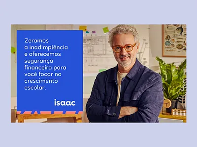 Isaac blue branding escola id photo school