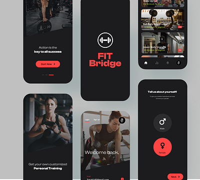 FitBridge - Book Personal Gym Trainer. app branding design figma gym mobile personal trainer trainer training ui web