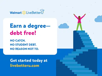 Walmart :: LiveBetterU Campaign blue brand design branding celebrate collateral design diversity education graphic design illustration international marketing marketing campaign marketing design postcards print print collateral