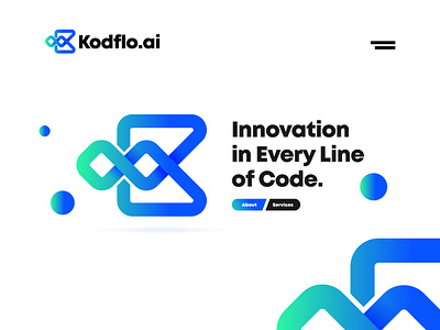 Kodflo.ai ai brand identity branding design gradient logo logo logo design logo designer logo maker modern logo software tech logo technology logo ui website