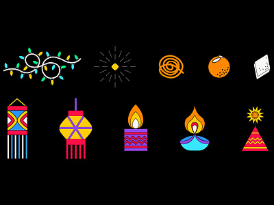 Illustrated assets: Diwali digital art diwali diwali art graphic design illustration illustrator india indian app ui ui illustration vector illustration
