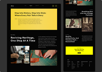 Alive footwear - Landing page design landing page ui ui design ui ux design uiux ux ux design web design website