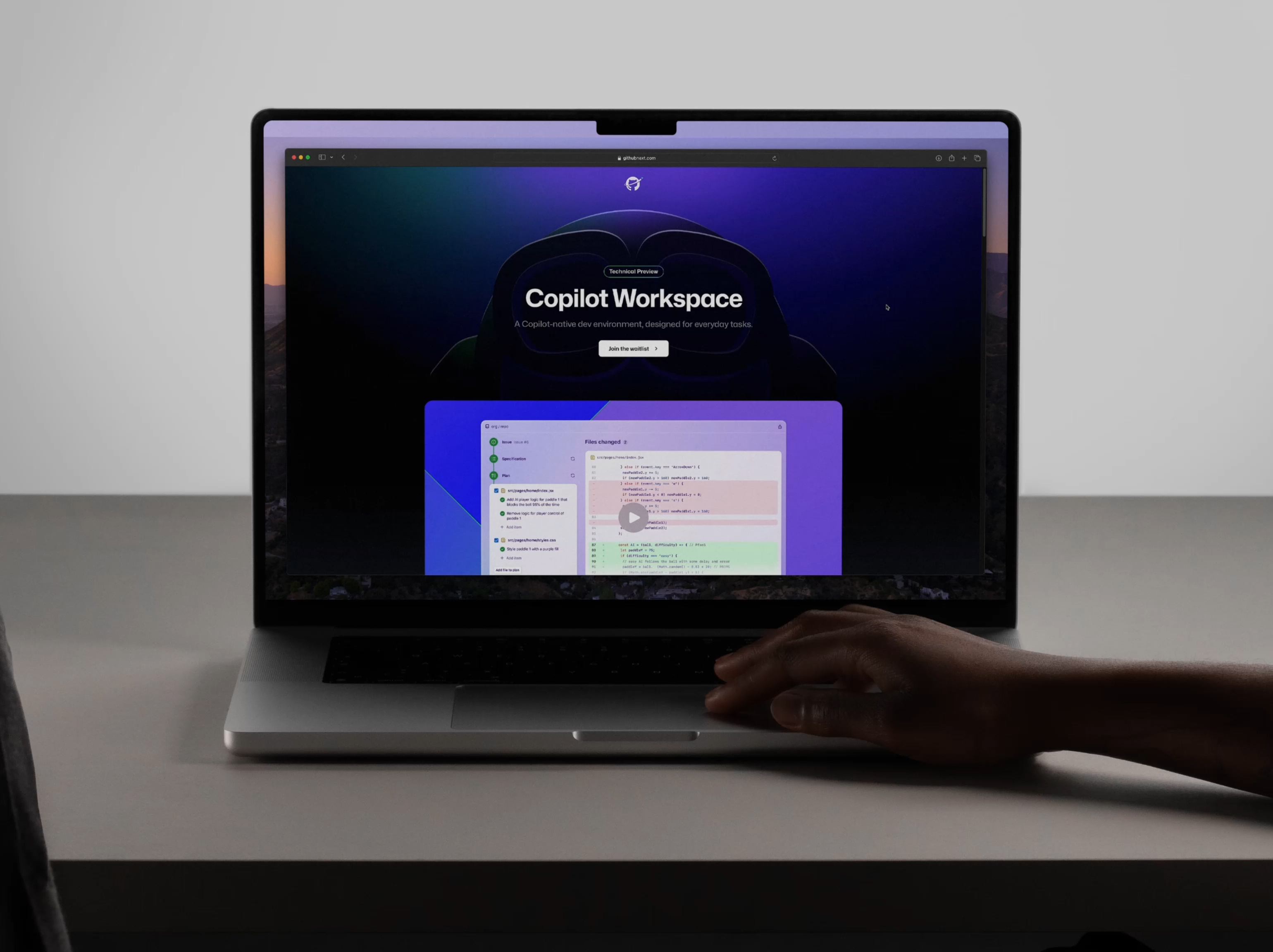 Copilot Workspace ai animation clean copilot dark ui design github motion typography ux
