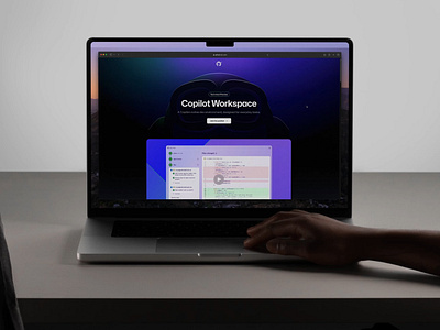 Copilot Workspace ai animation clean copilot dark ui design github motion typography ux