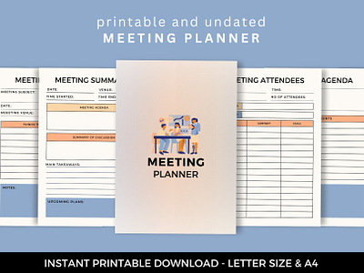 Meeting planner canva canva planner canva template digital planner meeting planner planner planner template