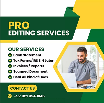I will bank statement edit professionally any type bank statemen 3d animation bank statement bank statement edit bank statement editing edit bank statement edit docment edit pdf graphic design motion graphics ui