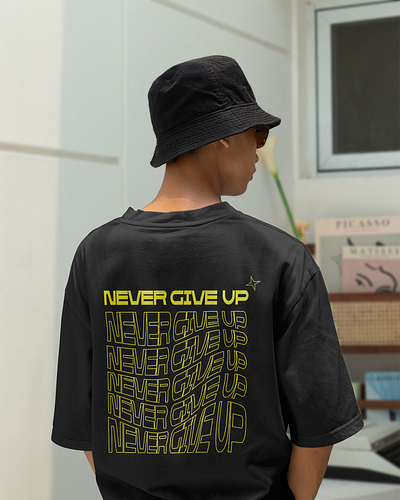 Never give up | T-shirt design design graphic design illustrator poster ui