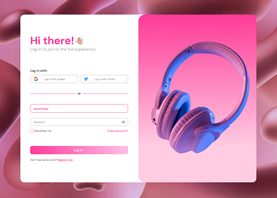 Login | UI Design 3d figma graphic design headphones landing page log in log in page sign up sign up page ui ui design user experience ux design web page website