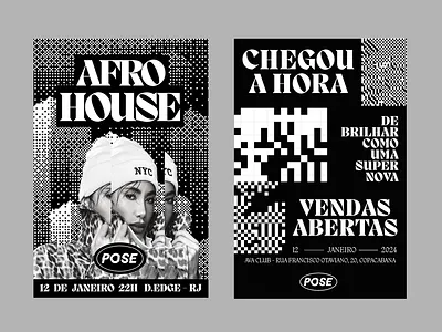 Pose Party Flyer black and white flyer party poster