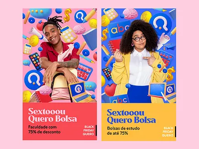 Black Friday Quero Bolsa 3d black friday colorfull colors fun