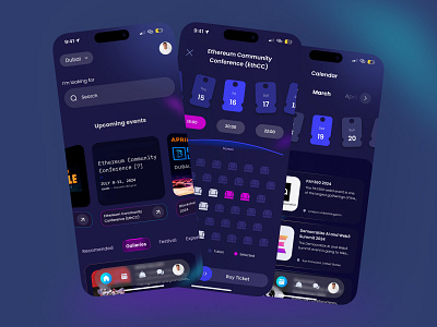 Hub mobile application app dark hub mobile ui