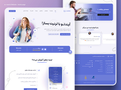 Learnit - English learning Website Design 3d animation app application blue graphic design handwriting home page illustration iranian landing persian real teaching trend ui web website اپلیکیشن وبسایت