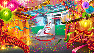 Background illustration for the Chinese Themed online slot game background background slot casinos casinoslot dragonfestivali dragonslot festival gameart gamebackground slot design slotmachine