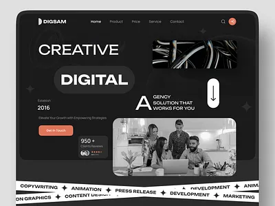 DIGSAM - Digital Agency Website agency branding clean creative agency digital agency home page landing landing page landingpage minimalist ui ui design web web design webdesign website website design