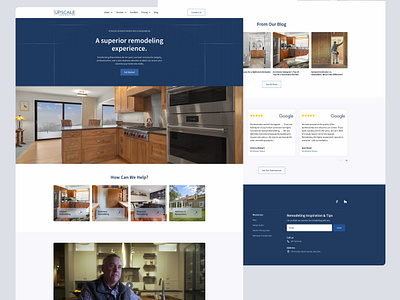Upscale Remodeling Website Design branding homepage landing page remode ui