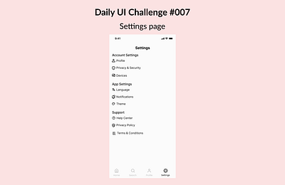 Settings page (Daily UI Challenge #007) app design dail dailyui design figma setting page ui ui challenge ui design uiux user interface