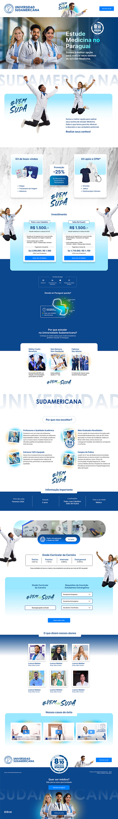 Universidad Sudamericana Landing landing page ui ux web design