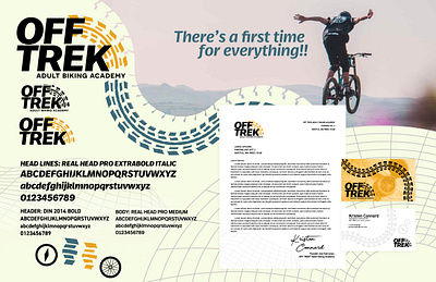 OFF TREK | Adult Biking Academy biking branding brief business card collateral exciting fun graphic design kinetic letter logo off trek sustainability x games