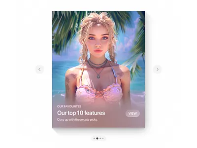 Carousel card | Web 3.0 ai apple card carousel component design system girl midjourney model portfolio product simple social weather