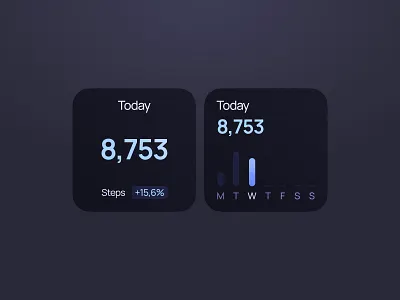 Step Counter widget design 🏃‍♂️ application clean clean design dark theme dark ui design graphic design minimal minimalistic mobile mobile design sport sports steps ui ux web widget widget design widgets