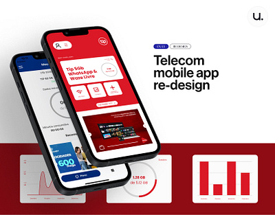 Telecom mobile app re-design. app figma mobile design redesign ui ux
