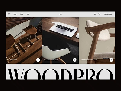 Woodpro Interior Website animation architecture branding clean discover interior landing page layout popular product ui ui design uiux web design website wood