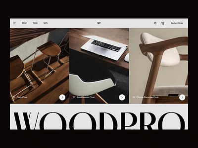 Woodpro Interior Website animation architechture branding clean discover interior landing page layout popular product ui ui design uiux web design website wood