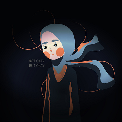 Hijab Girl black blue depression hijab illustration motion motion graphics orange sadness