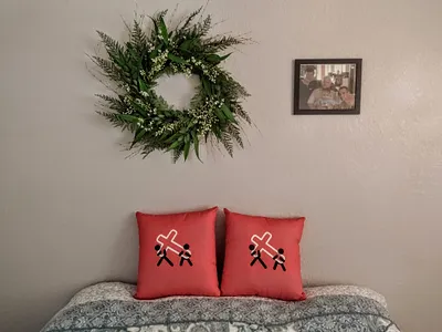 Love thy neighbor pillows!!! Praise Jesus. :) bible christian cross design jesus