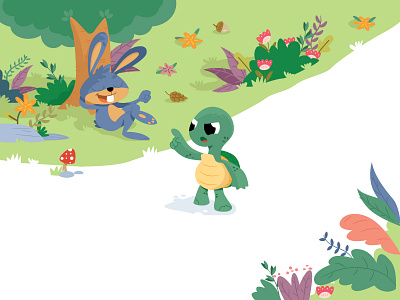 Hare and Tortoise book children hare illustration tortoise vector