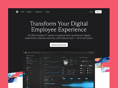 HP WEX Landing Page hero landing page product website