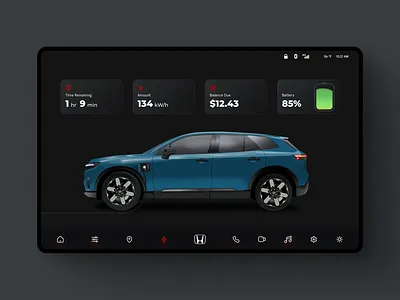 Honda EV Auto Display auto car car display car screen car ui ev ev charge ev charging heads up display honda honda display tesla tesla charging tesla display
