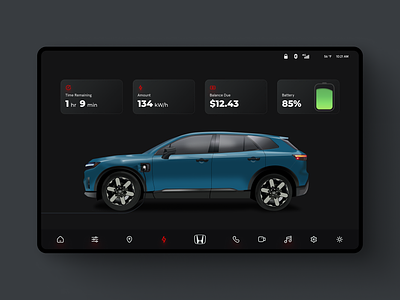 Honda EV Auto Display auto car car display car screen car ui ev ev charge ev charging heads up display honda honda display tesla tesla charging tesla display