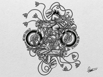 We Ride Equally! art bike blackandwhite creative equally illustration lineart llineism royal enfield