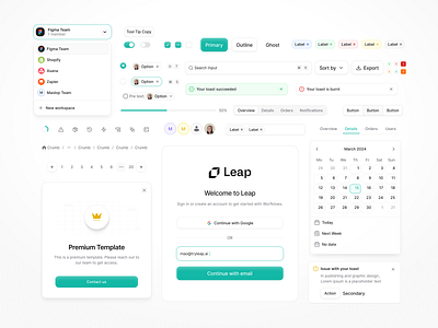 ✨ Leap AI - Design System ai ai automation automation badge bramd branding button checkbox components date ppicker design system dropdown form input login radio button tags ui uidesign uxdesign
