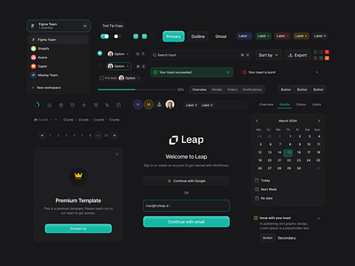 ✨🌙 Design System - Dark Mode badge button checkbox components dark dark mode date picker dropdown icons inputs login modal radio button select switch tabs tags toast ui