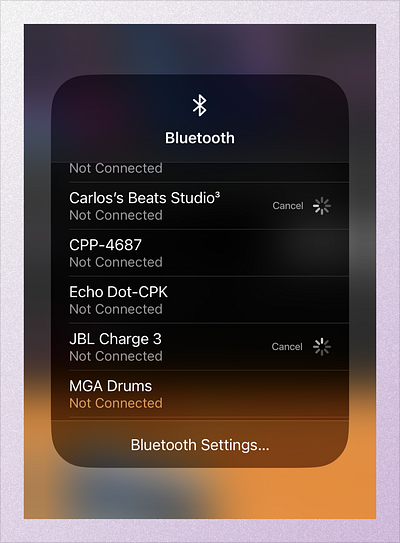 Cancel A Bluetooth Connection app apple bluetooth design ios product design settings ui ux whatifux