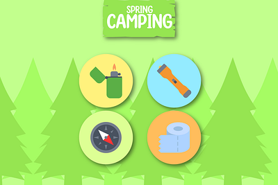 Spring Icons: Camping design icon illustration